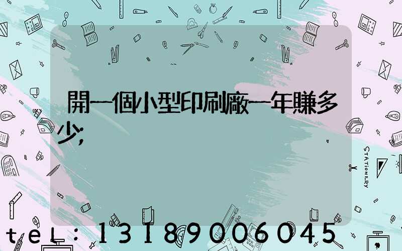 開一個小型印刷廠一年賺多少