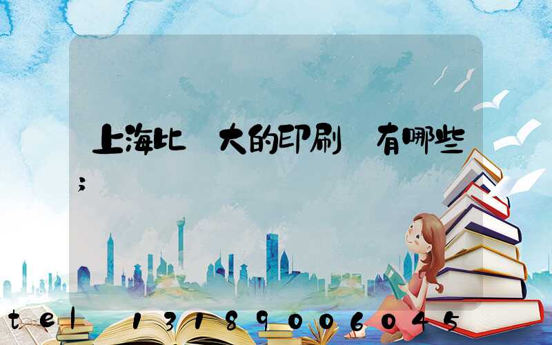 上海比較大的印刷廠有哪些