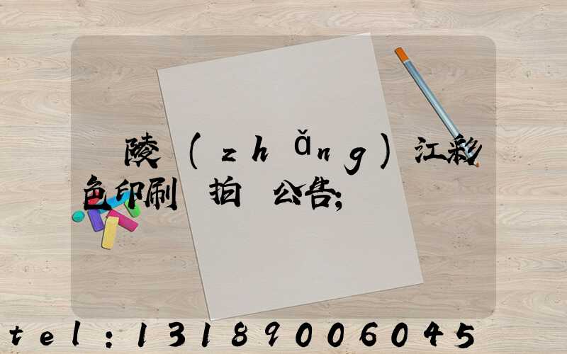 銅陵長(zhǎng)江彩色印刷廠拍賣公告